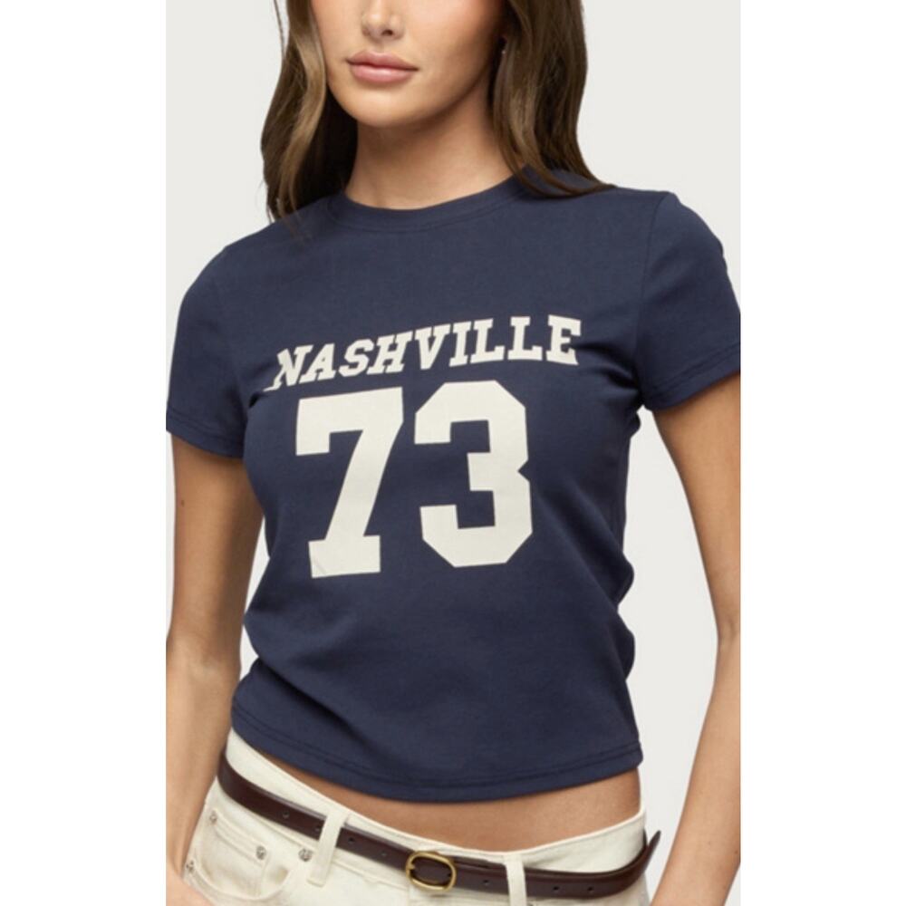 Edikted Nashville Cotton Graphic T-Shirt Size Small